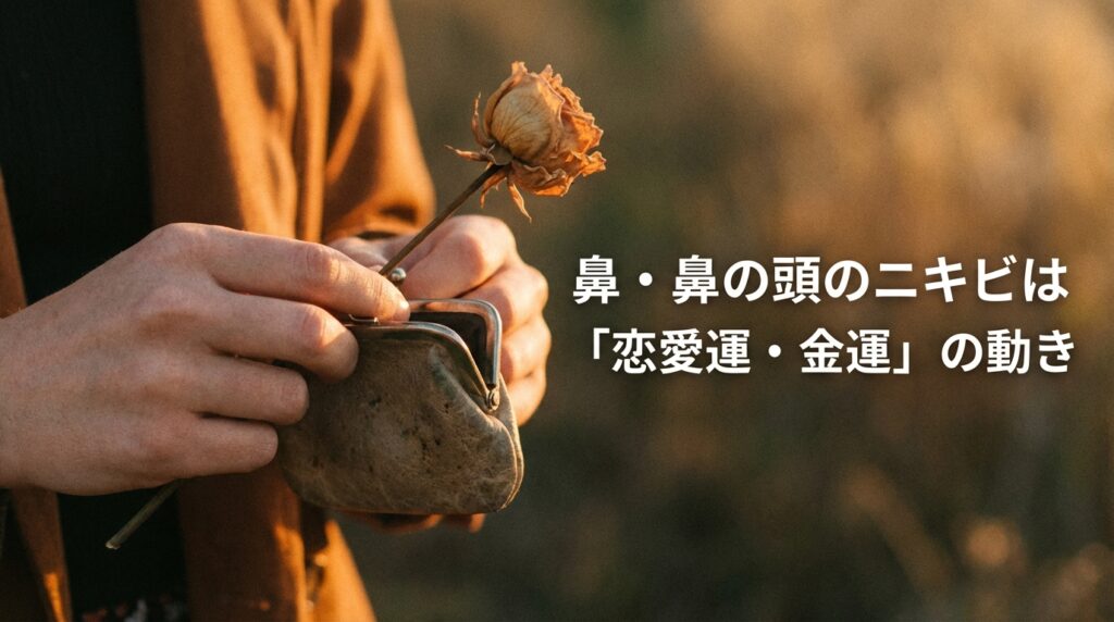 鼻・鼻の頭のニキビは「恋愛運・金運」の動き