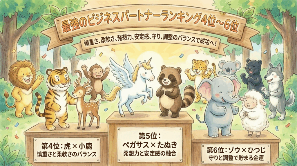 動物占い金運相性ランキング　4から6位