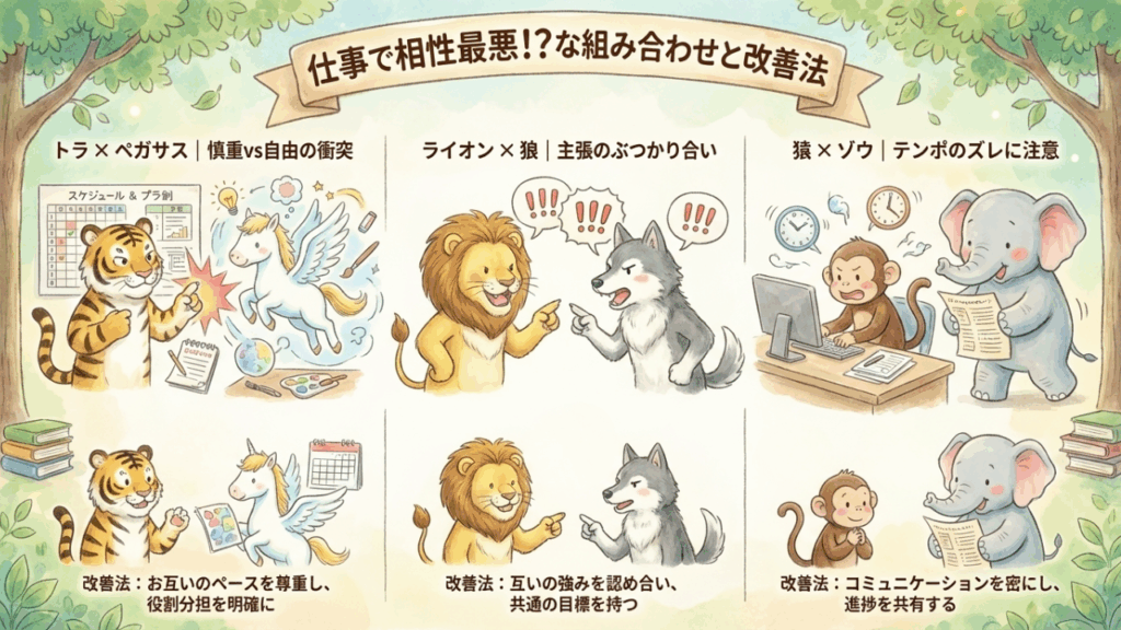 仕事で相性が悪いとされる組み合わせと改善法