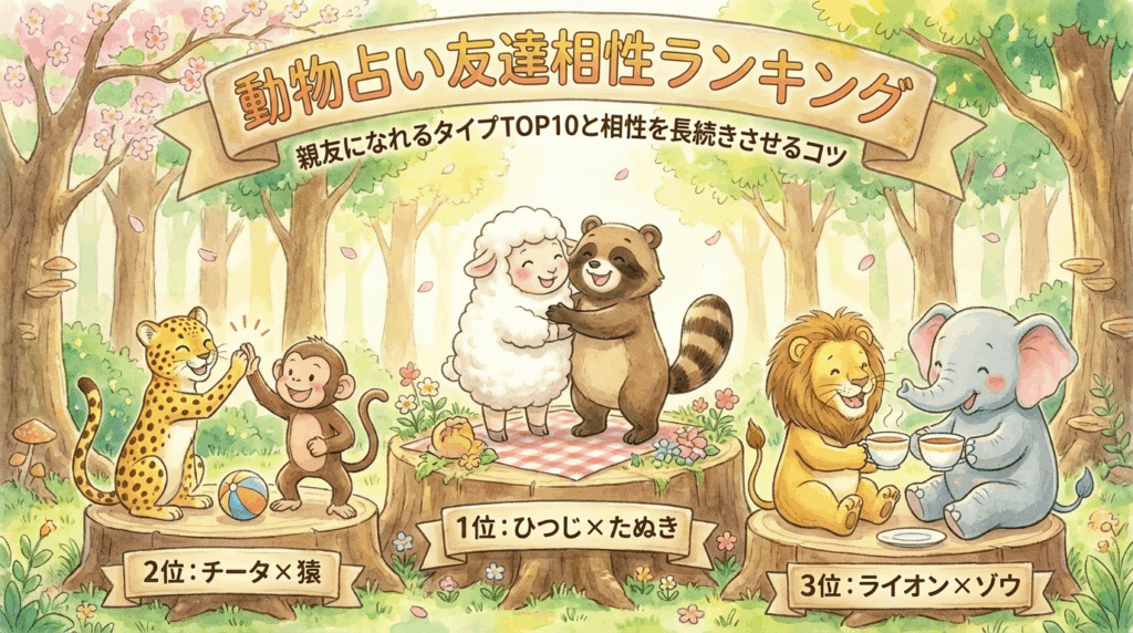 動物占い友達相性ランキング｜親友になれるタイプTOP10と相性を長続きさせるコツ