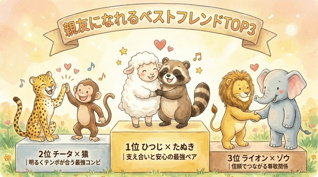 親友になれるベストフレンドTOP3