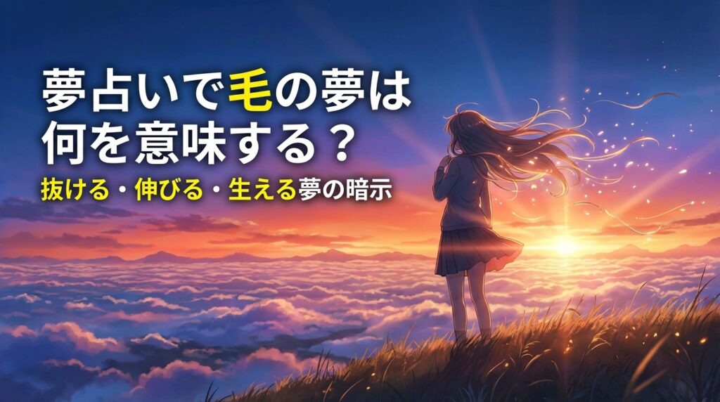 「毛の夢占い｜抜ける・伸びる・生える夢が示す意味と暗示」