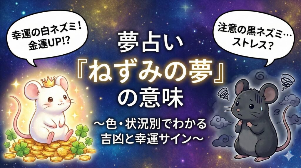 夢占い『ねずみの夢』の意味　〜色・状況別でわかる吉凶と幸運サイン〜