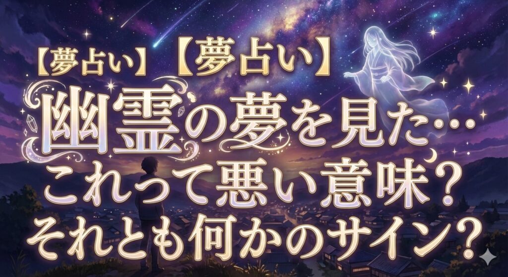 夢占い 幽霊の夢の意味を解説｜悪い意味かサインか心の状態から読み解くイメージ