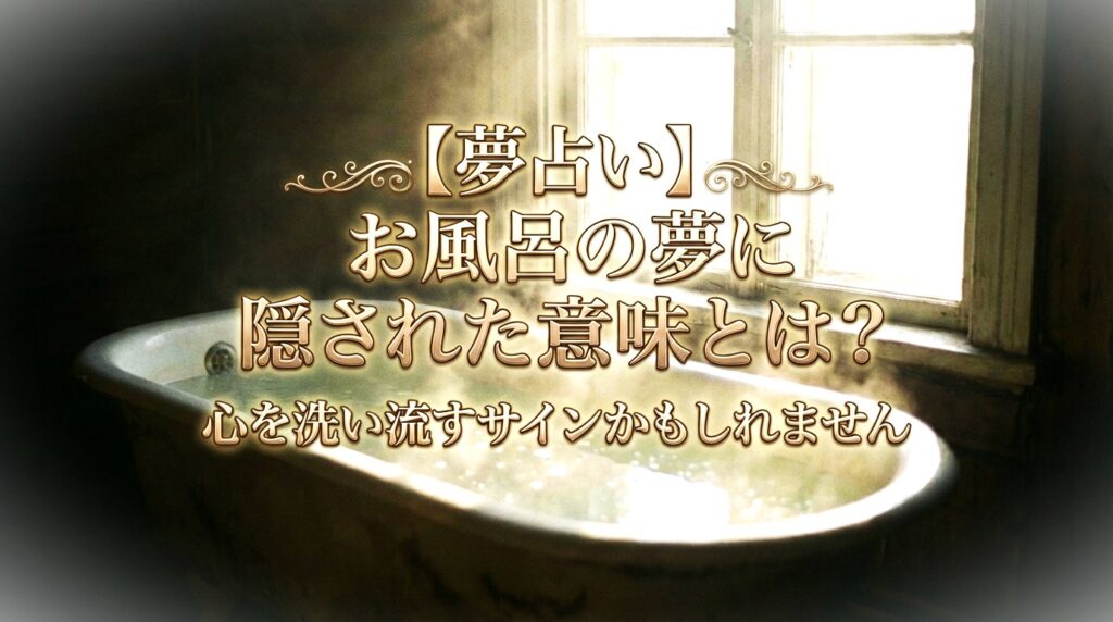 夢占い お風呂の夢の意味を解説｜心を洗い流すサインや癒しのメッセージを読み解くイメージ
