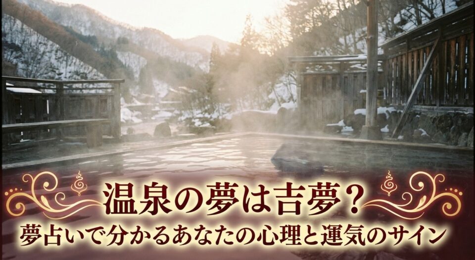 夢占い 温泉の夢の意味を解説｜吉夢かどうか心理と運気のサインを読み解くイメージ