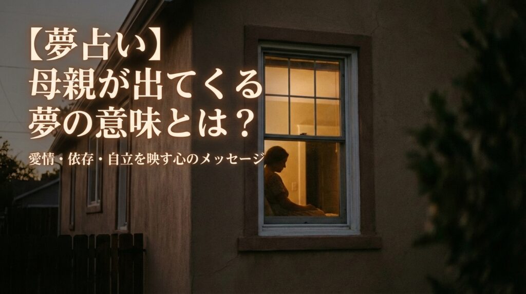 夢占いで母親が出てくる夢の意味や愛情依存自立を映す心理を表したイメージ