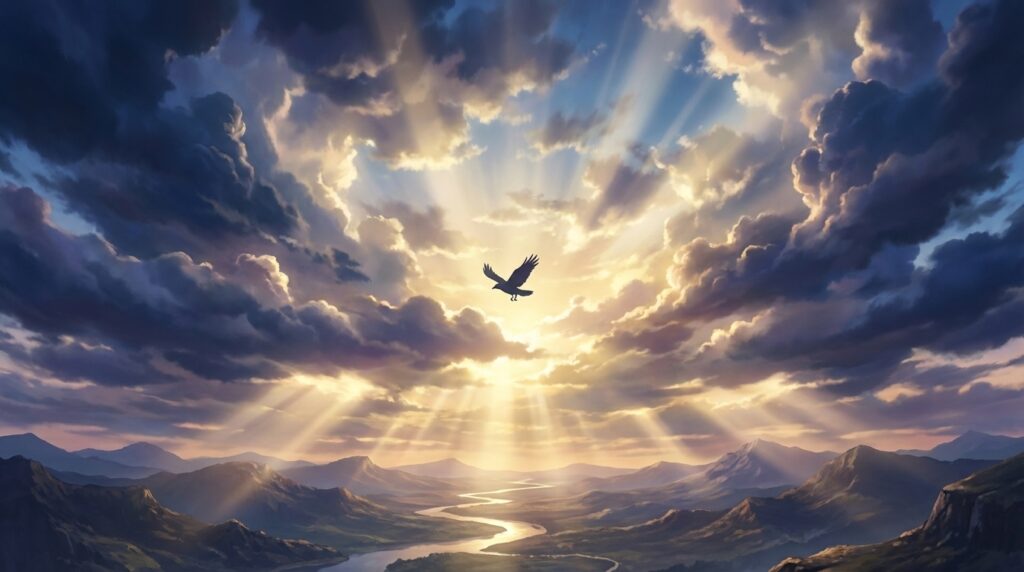 カラスの夢が象徴する基本的な意味｜警告・知性・変化を示す夢占いイメージ