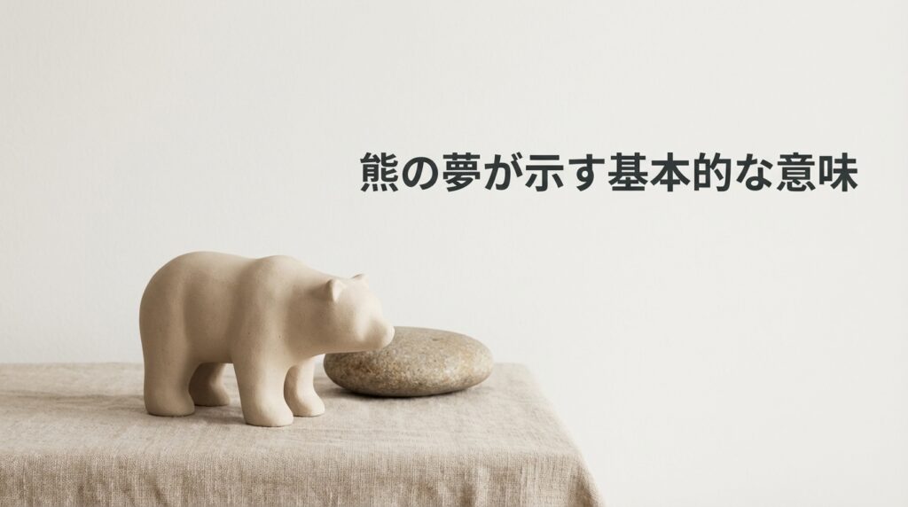 熊の夢が示す基本的な意味｜自信・本能・精神的な強さを表す夢占いイメージ