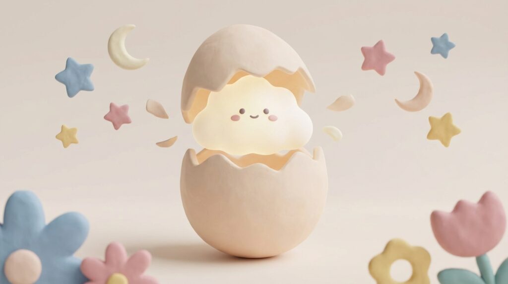 出産の夢が象徴する変化や新しい始まりを表現したイメージ