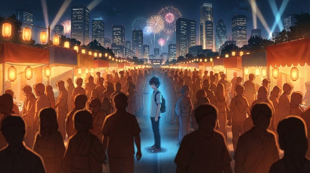 知らない人が多く出てくる夢が示す不安や環境の変化を表現したイメージ