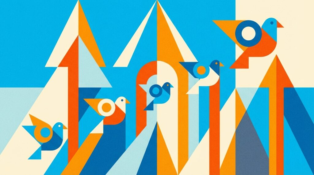 鳥の行動からわかる夢の意味や心理状態を表現したイメージ