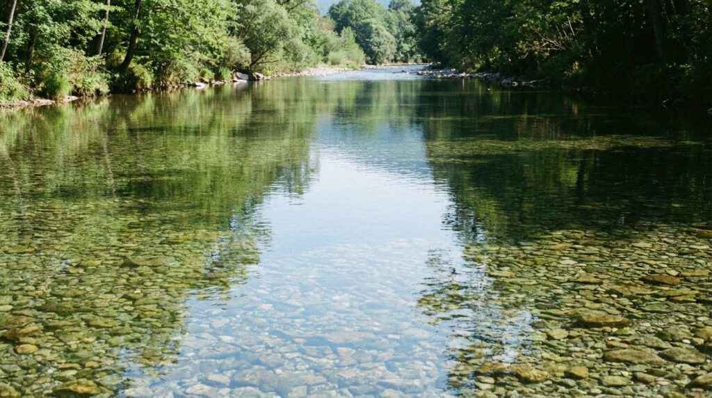 川の流れの速さが示す心理状態や環境の変化を表現したイメージ