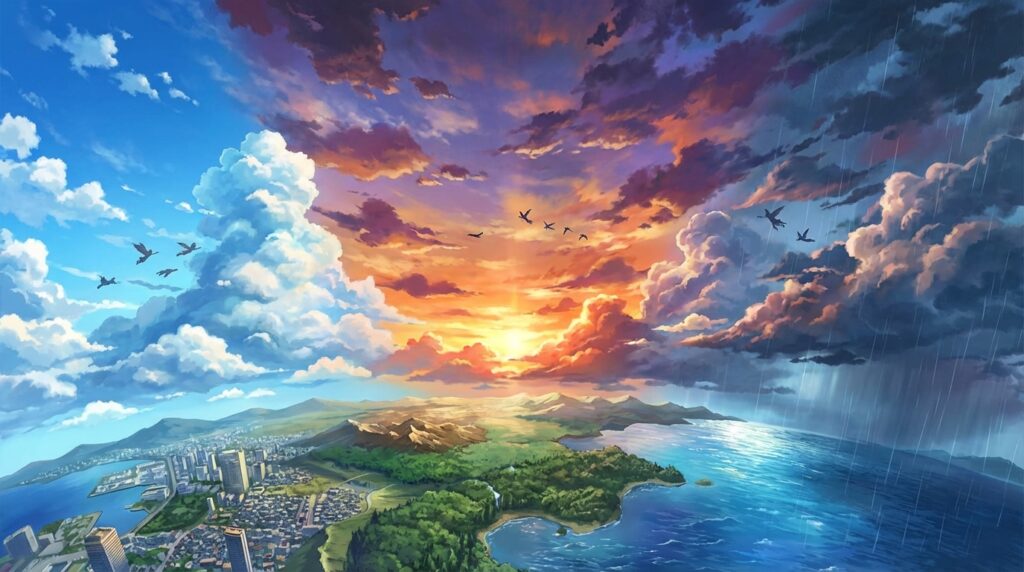 高く飛ぶ夢や低く飛ぶ夢など状況別の空を飛ぶ夢の意味を表したイメージ