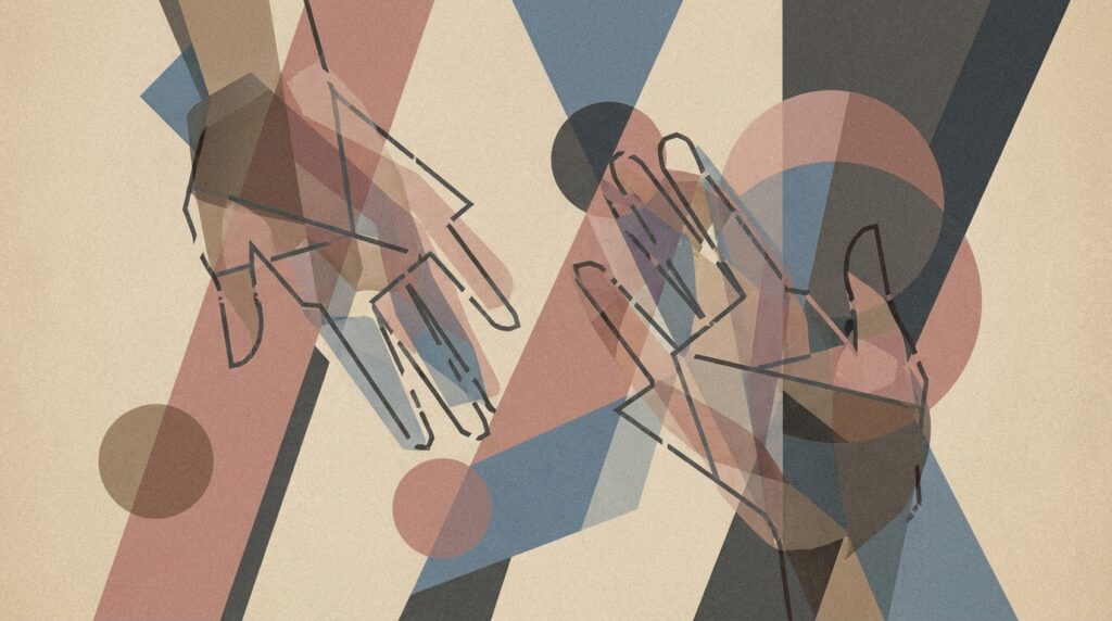 知らない人と手をつなぐ夢が象徴する新しい出会いや心の変化を示すイメージ