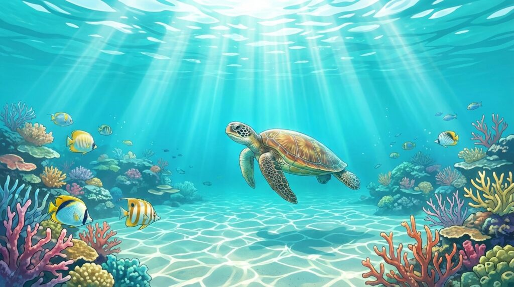 金運・仕事運と亀の夢｜努力が実を結ぶ兆しを示す夢占いイメージ