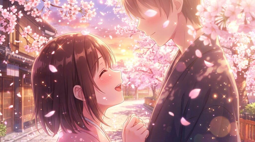 知らない人と恋に落ちる夢が象徴する新しい可能性や感情の芽生えを表したイメージ