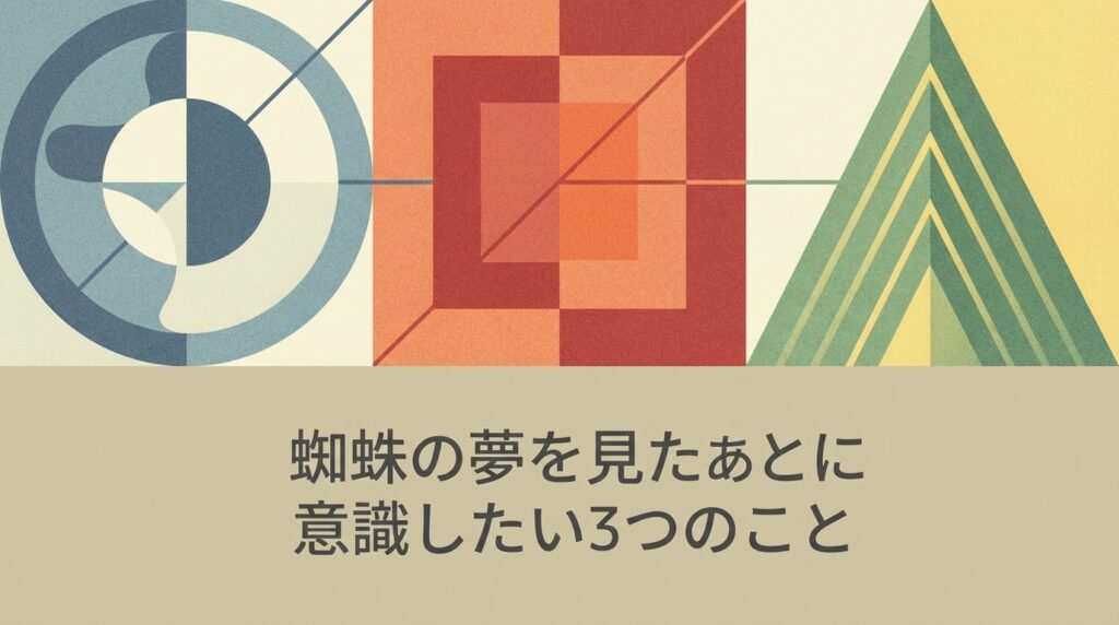 蜘蛛の夢を見たあとに意識したいこと｜行動と心の整え方を示すイメージ