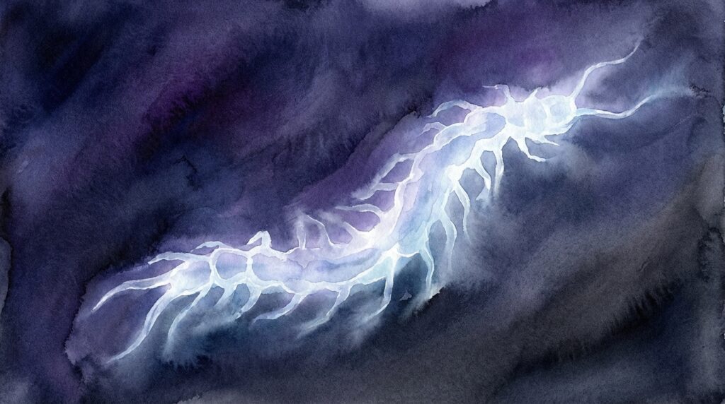 ムカデの夢が映す恐れと強さ｜ネガティブとポジティブが共存する心理を示すイメージ