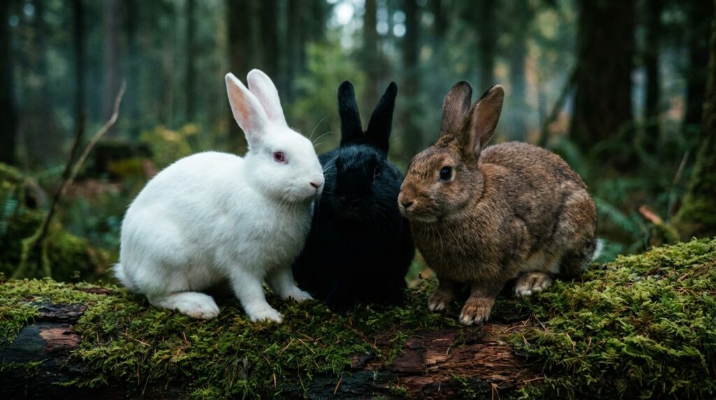 色別で見るうさぎの夢の解釈｜白いうさぎ・黒いうさぎが示す心理の違いを表すイメージ