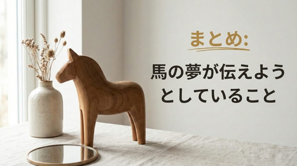 馬の夢が伝えようとしているメッセージをまとめたイメージ