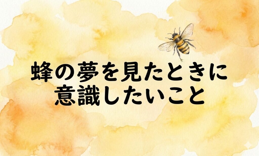 蜂の夢を見たときに意識したいこと｜行動や考え方を見直すためのヒントのイメージ