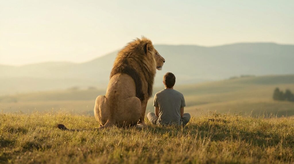 状況別に見るライオンの夢の解釈｜襲われる・見る・飼い慣らす夢の心理を示すイメージ