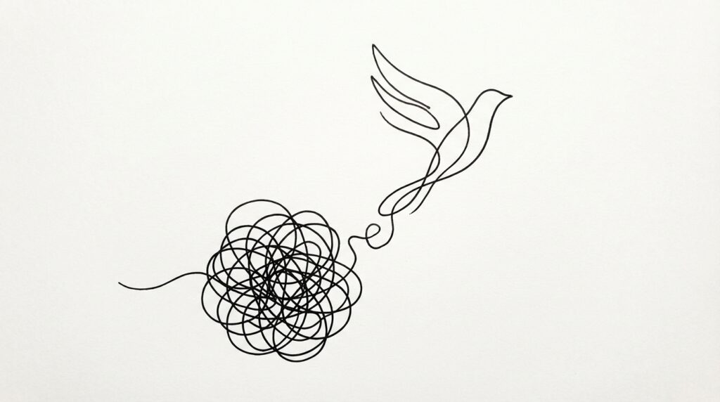 ストーカーの夢が示す恋愛運や人間関係の影響を表現したイメージ