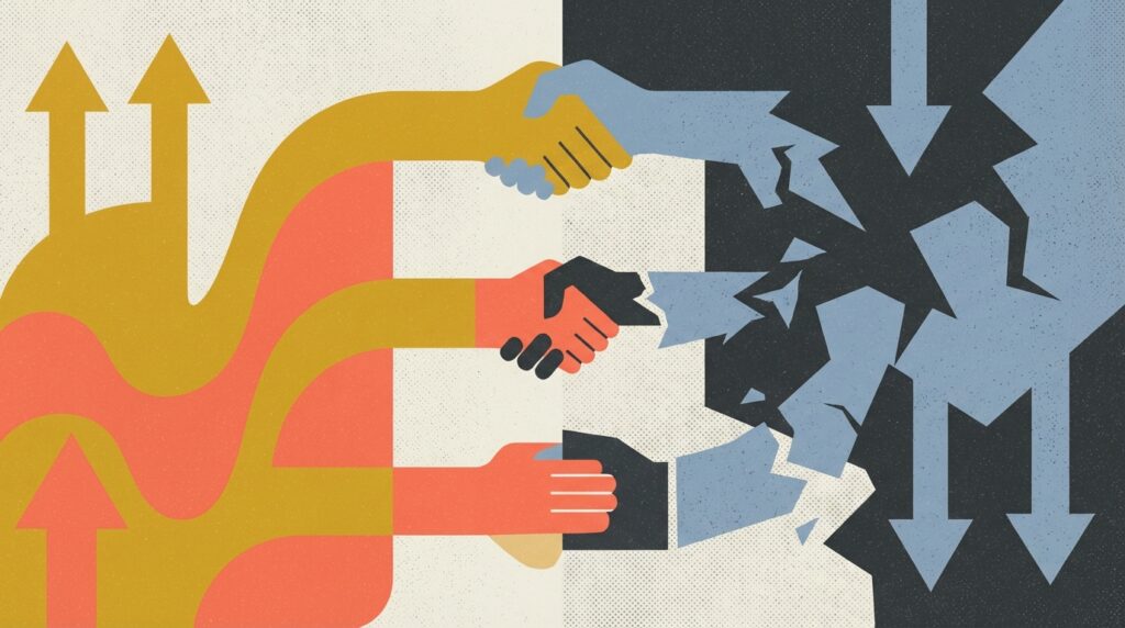 スピリチュアルな視点で見る手をつなぐ夢のメッセージを示すイメージ