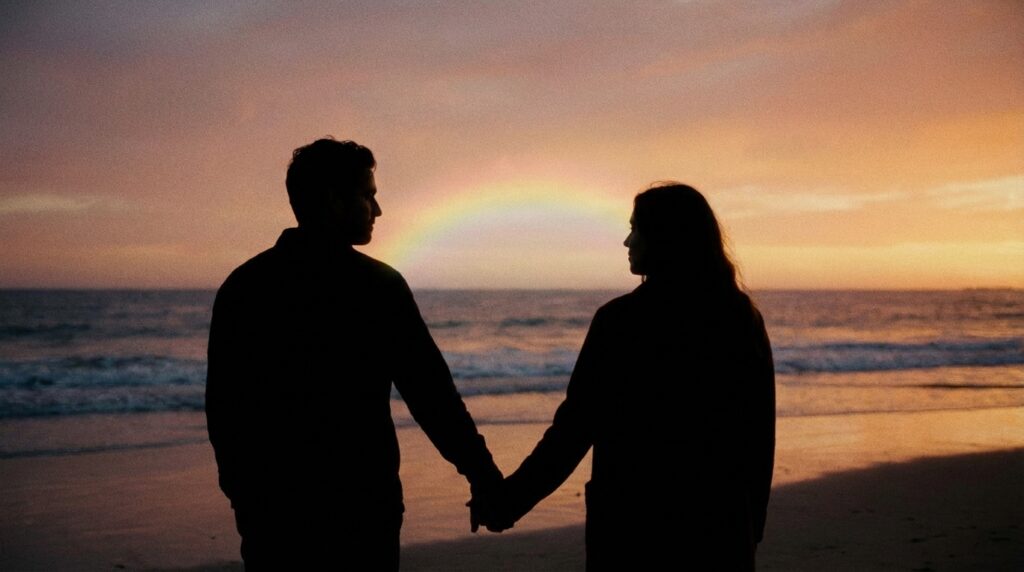 虹の夢と恋愛運の関係｜良縁や関係の進展を示す夢占いイメージ