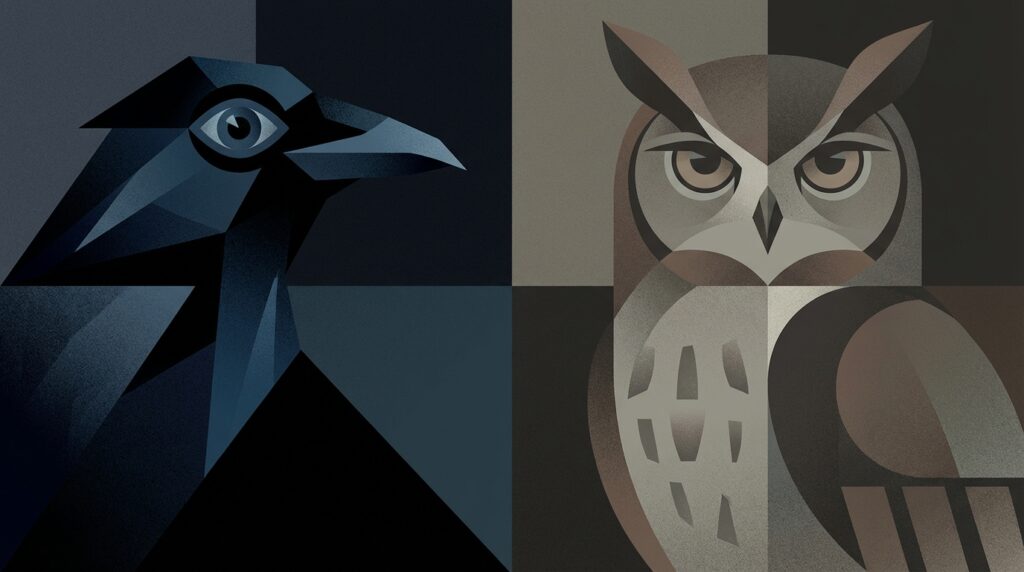 鳥の種類や色から読み解く夢占いの意味を示すイメージ