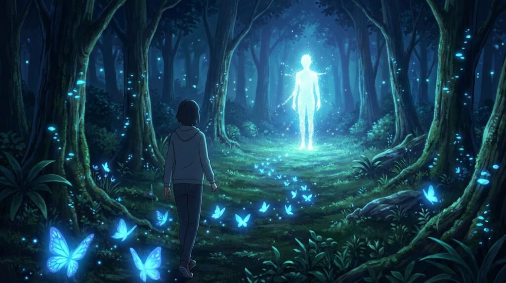 金運・仕事運における幽霊の夢の意味｜見えない不安や停滞感を示す夢占いイメージ