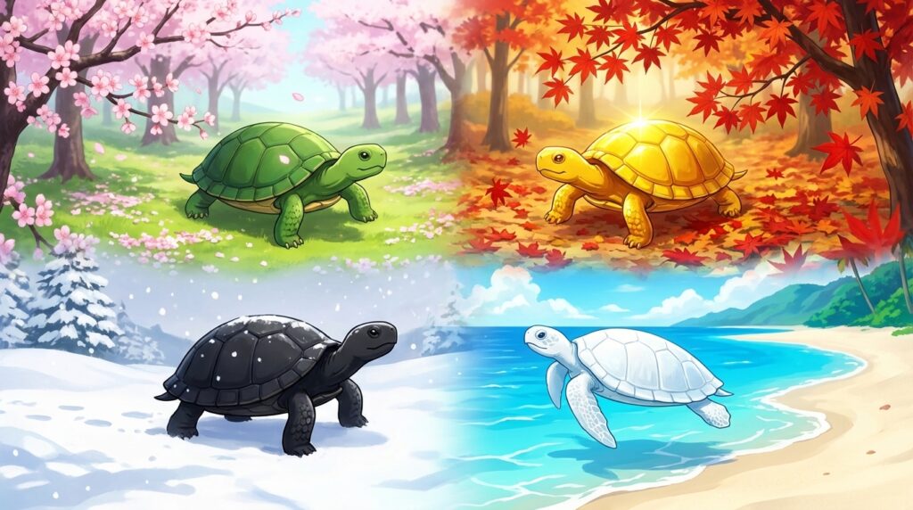 亀の色によって変わる夢の意味｜白い亀や黒い亀が持つ象徴を示すイメージ