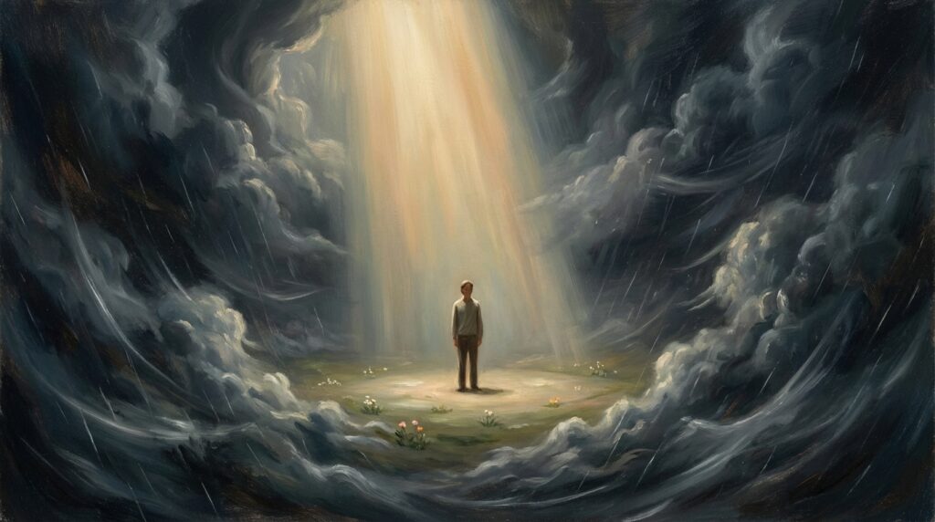 仕事や生活環境の変化をあらわす竜巻の夢の意味を示すイメージ