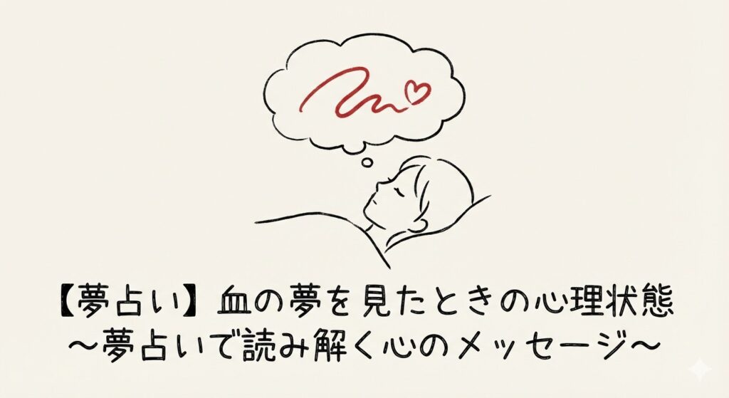 夢占いで血の夢が示す心理状態や再生の意味をイメージした抽象的なビジュアル