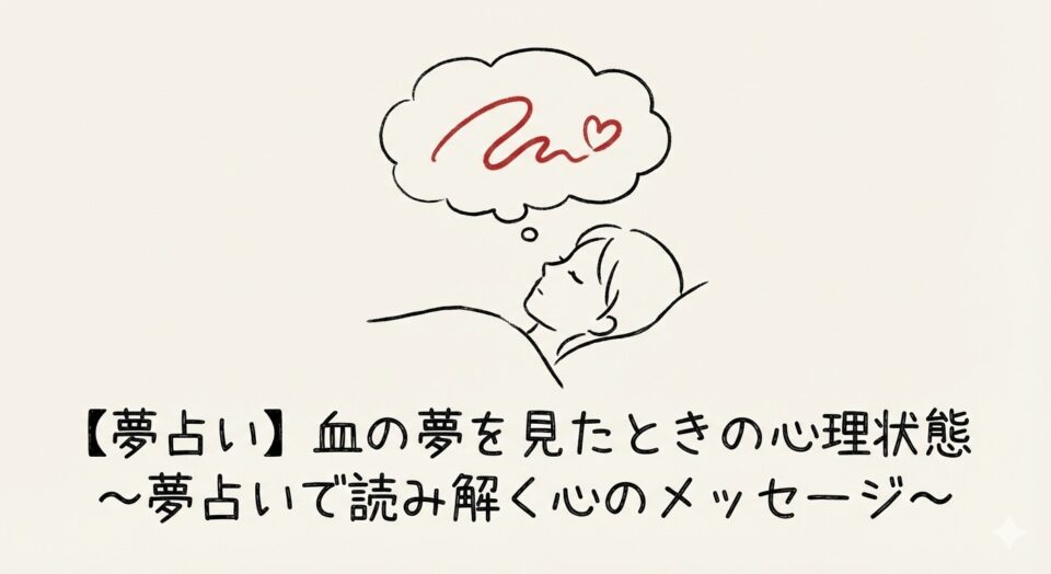 夢占いで血の夢が示す心理状態や再生の意味をイメージした抽象的なビジュアル