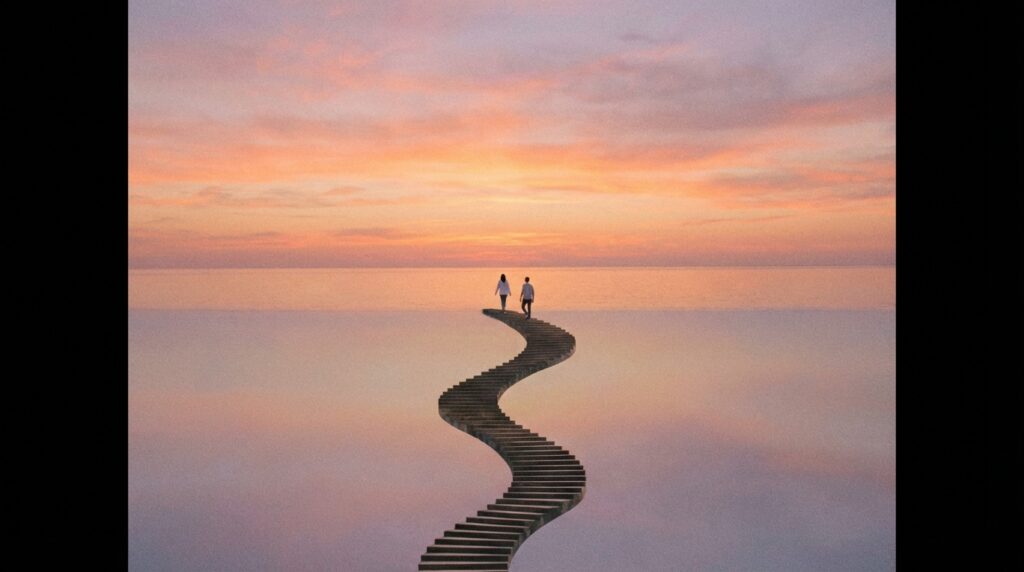 現実への活かし方｜階段を登る夢を行動や成長につなげるヒントのイメージ