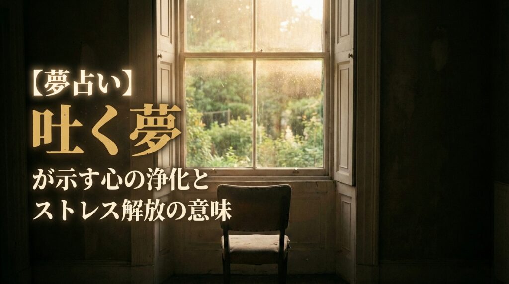夢占いで吐く夢が示す心の浄化やストレス解放の意味を表したイメージ
