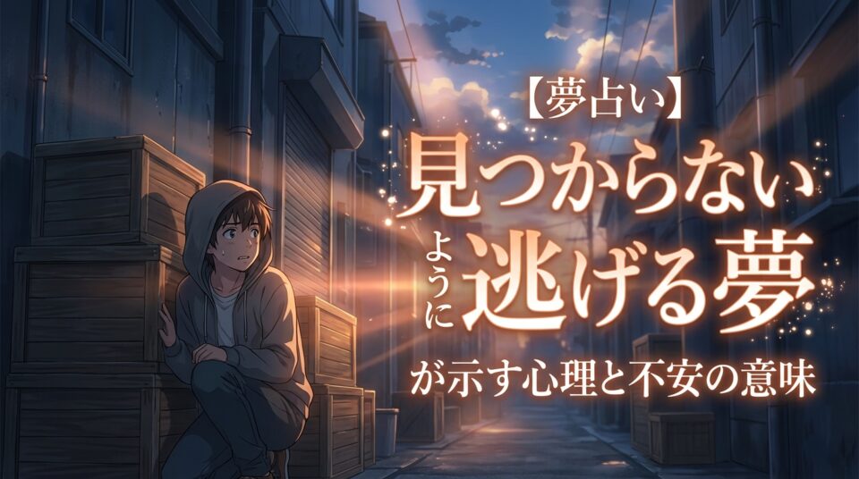 夢占いで見つからないように逃げる夢が示す心理や不安の意味を表したイメージ