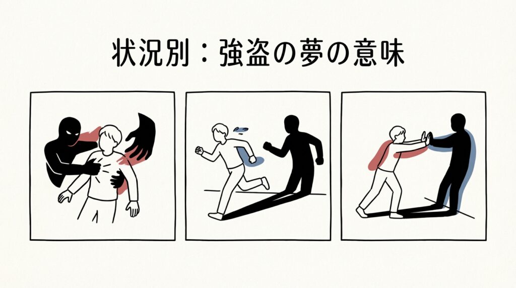 状況別に見る強盗の夢の意味や心理状態を表現したイメージ