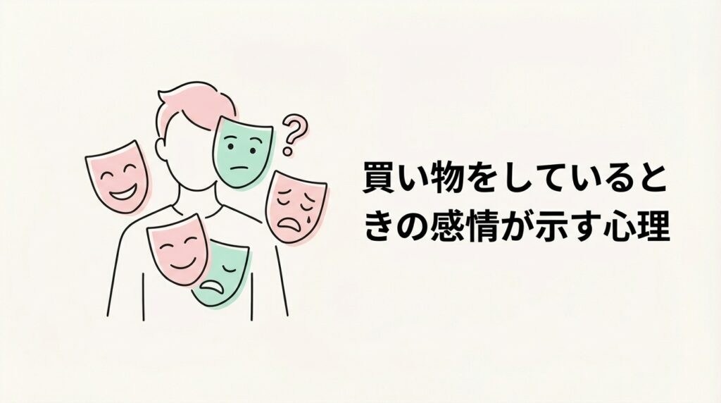 買い物をしているときの感情が示す心理状態や本音を表現したイメージ