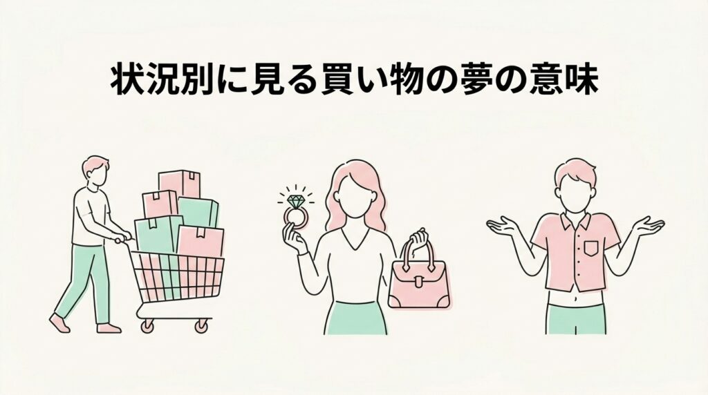 状況別に見る買い物の夢の意味や人生の選択を示すイメージ