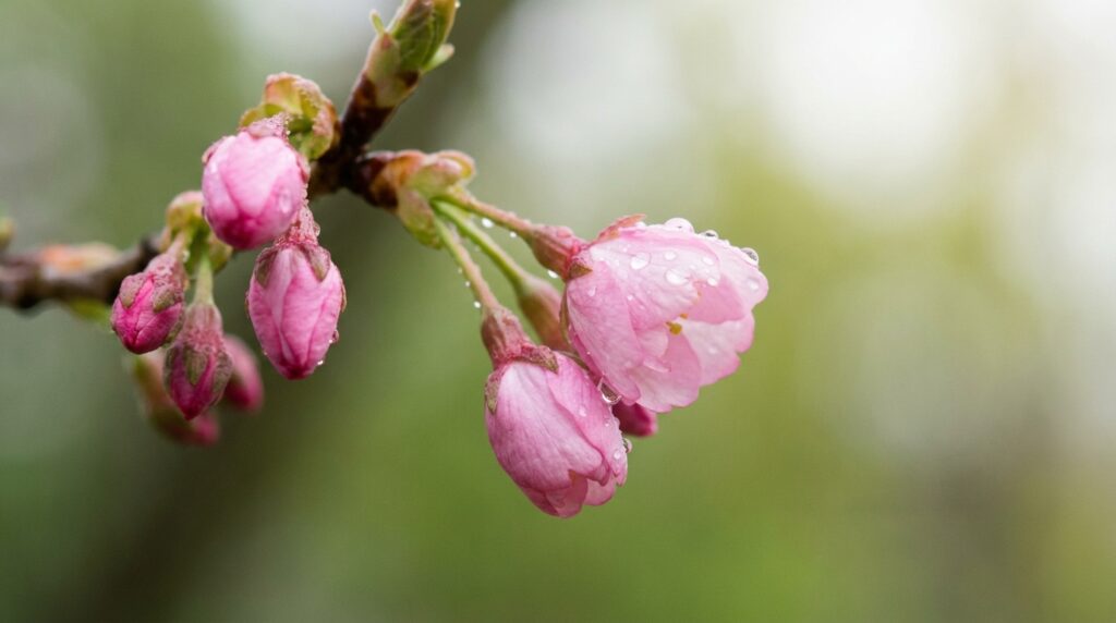 桜が咲き始める夢が象徴する希望や変化の兆しを表したイメージ