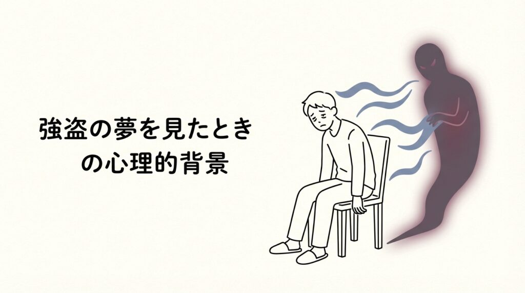 強盗の夢を見たときの心理的背景やストレス要因を示すイメージ