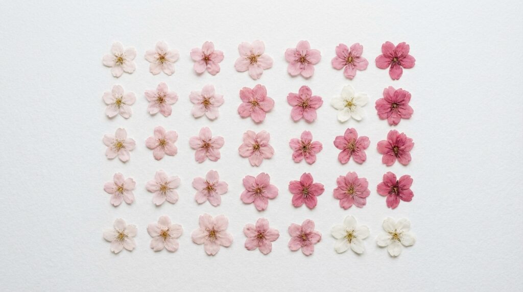 桜の色や夢の印象によって変わる意味の違いを表現したイメージ