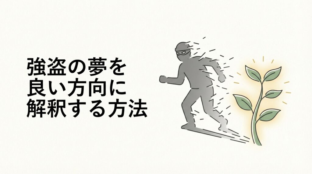 強盗の夢を良い方向に解釈する考え方や心の整え方を表したイメージ