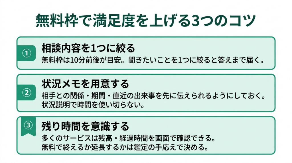 無料枠で満足度を上げる3つのコツ