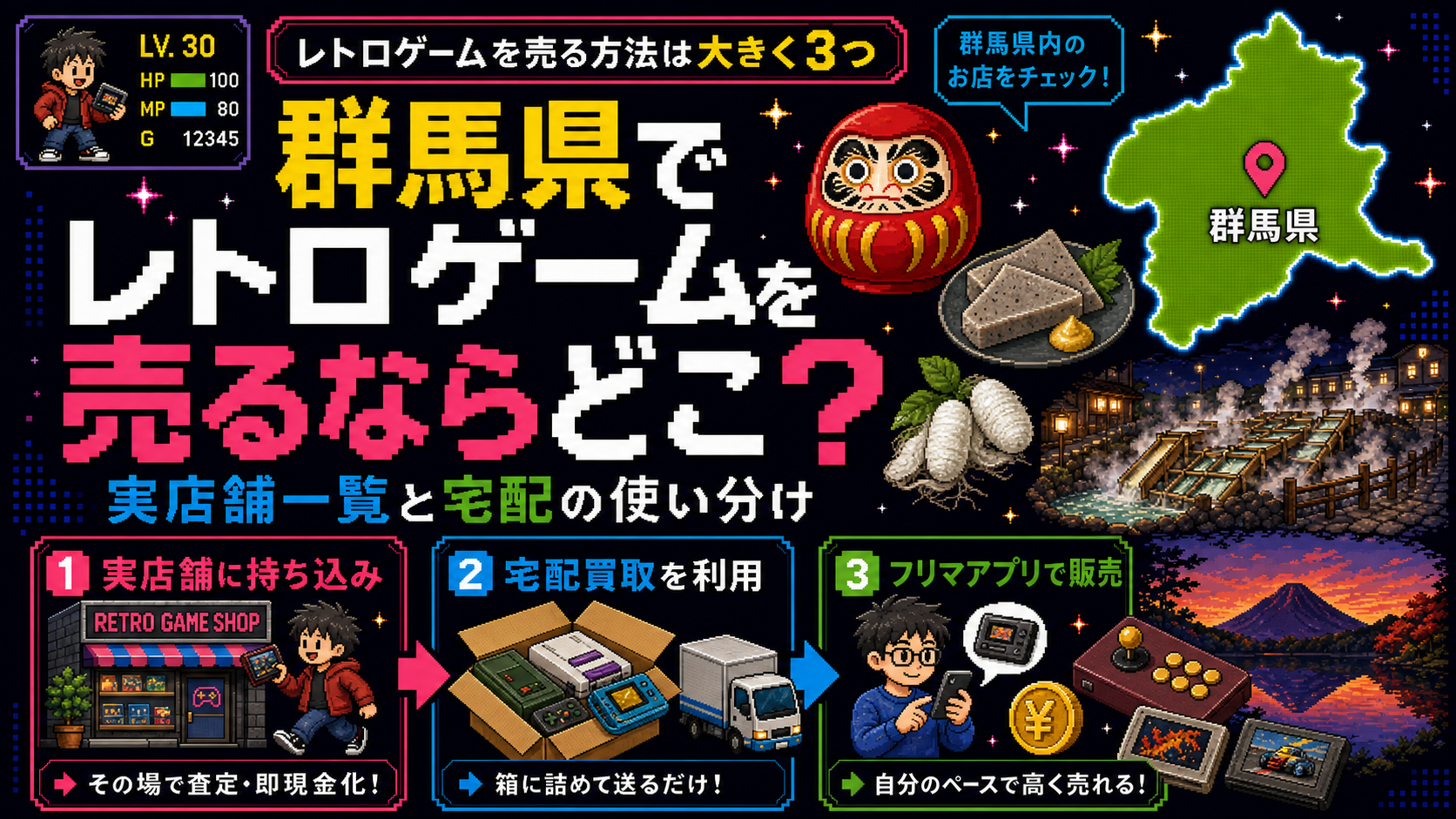群馬県でレトロゲームを売るならどこ？実店舗一覧と宅配の使い分け