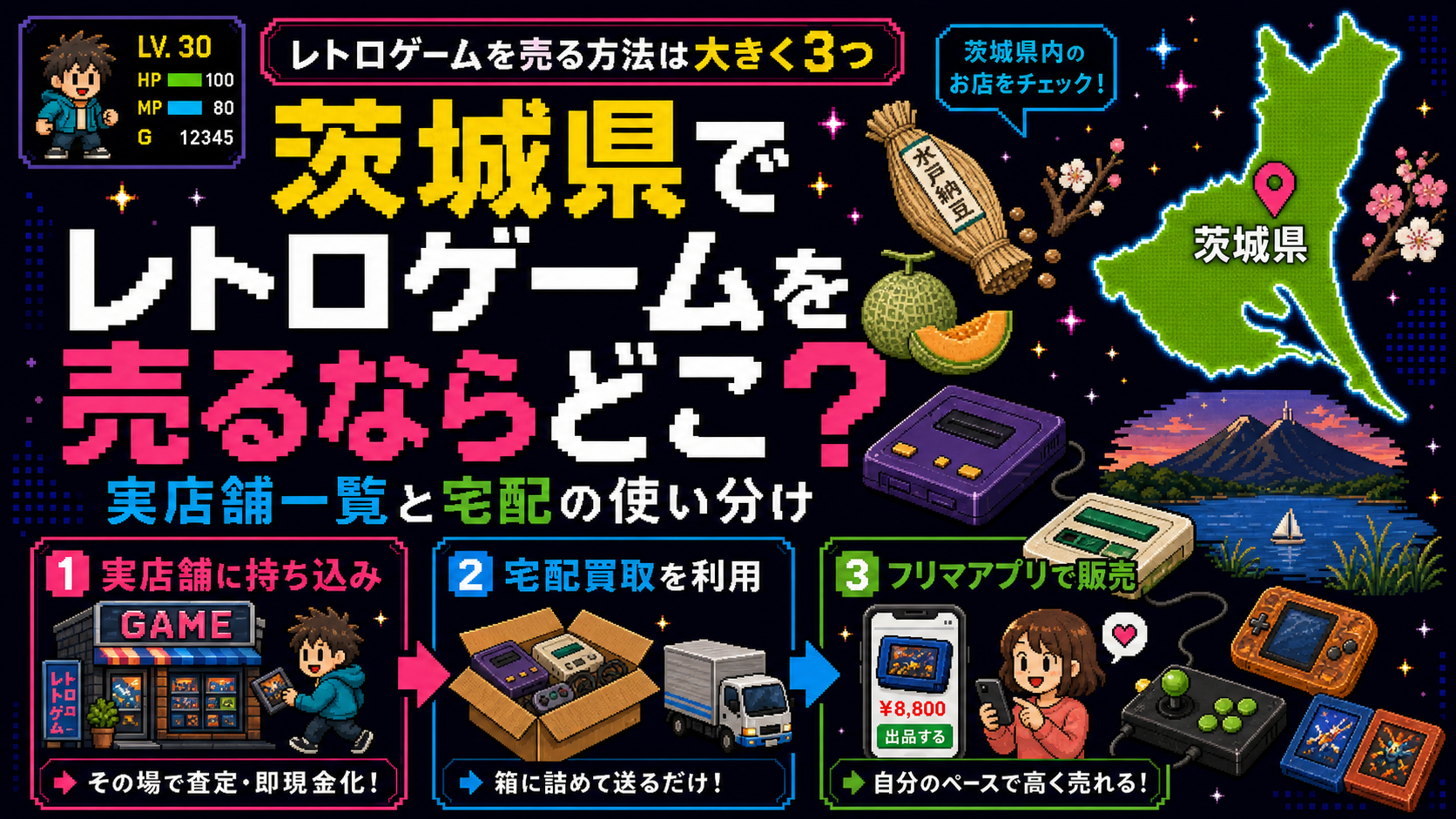 茨城県でレトロゲームを売るならどこ？実店舗一覧と宅配の使い分け