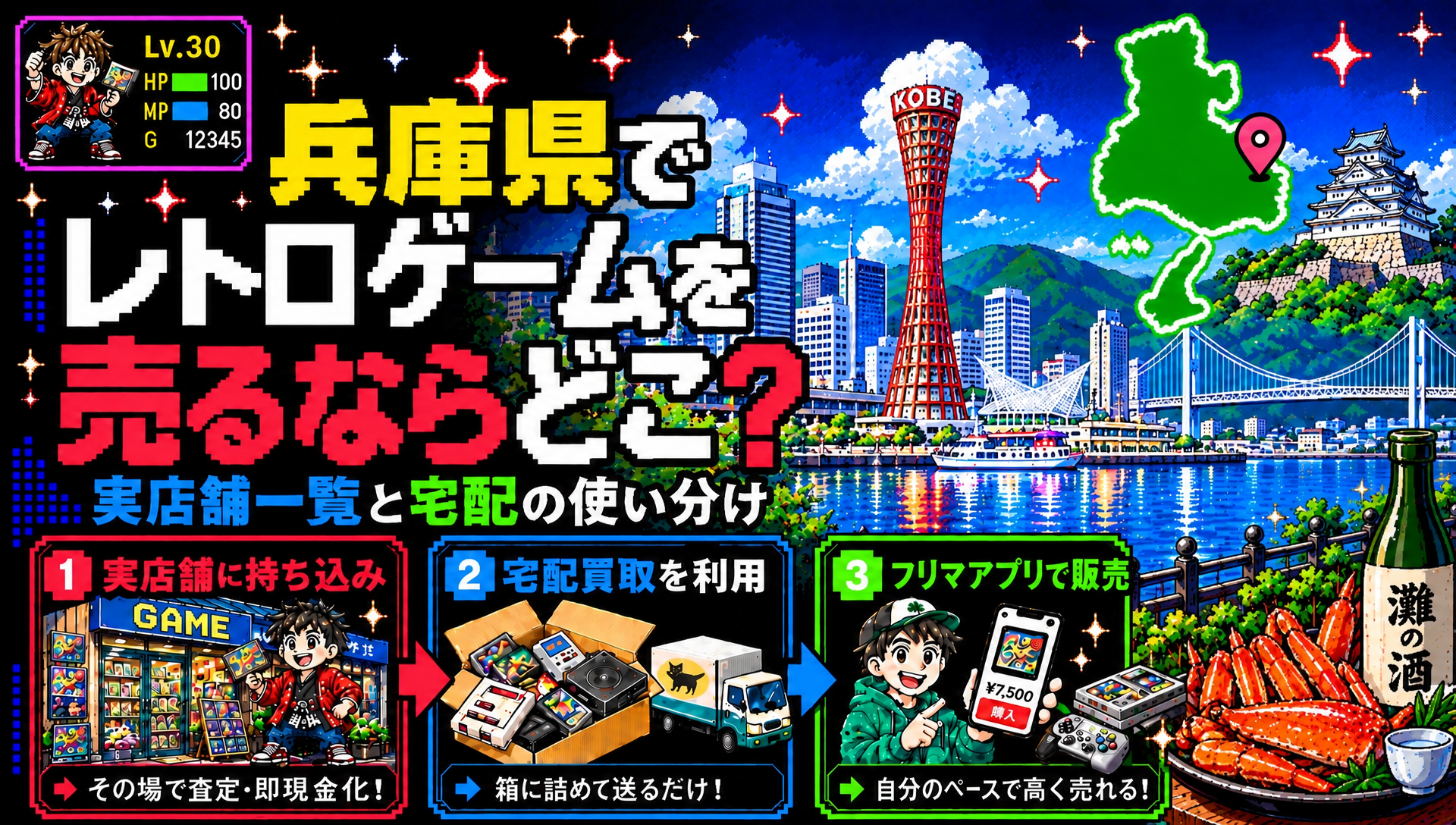 兵庫県でレトロゲームを売るならどこ？実店舗一覧と宅配の使い分け